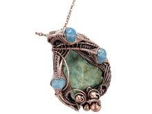 Load image into Gallery viewer, Rustic Hemimorphite Druzy Pendant: Wire-Wrapped with Green Chalcedony - Heather Jordan Jewelry