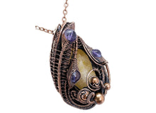 Load image into Gallery viewer, Citrine Crystal Wire Wrapped Pendant in Bronze with Amethyst - Heather Jordan Jewelry