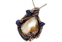 Load image into Gallery viewer, Citrine Crystal Wire Wrapped Pendant in Bronze with Amethyst Nuggets - Heather Jordan Jewelry