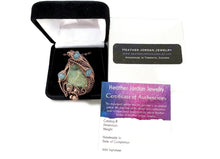 Load image into Gallery viewer, Rustic Hemimorphite Druzy Pendant: Wire-Wrapped with Green Chalcedony - Heather Jordan Jewelry