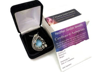 Load image into Gallery viewer, Peruvian Blue and Ethiopian Opal Pendant: Wire-Wrapped Sterling Silver Necklace, October Birthstone