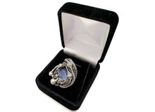Load image into Gallery viewer, Tanzanite and Ethiopian Welo Opal Pendant: Sterling Silver Wire Wrap