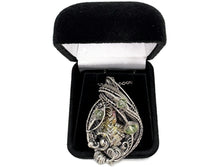Load image into Gallery viewer, Bismuth Crystal Pendant: UV-Reactive Glass &amp; Sterling Silver Wire Wrap Necklace - Heather Jordan Jewelry