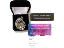 Load image into Gallery viewer, Ammonite Fossil Pendant with Aquamarine: Sterling Silver Wire Wrapped Shell Necklace - Heather Jordan Jewelry