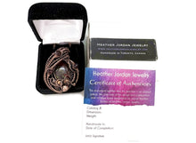 Load image into Gallery viewer, Dragon Blood Jasper Wire Wrapped Pendant in Bronze with Garnet - Heather Jordan Jewelry
