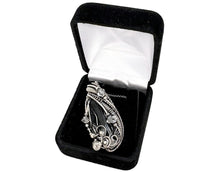Load image into Gallery viewer, Twinned Vivianite Crystal Wire-Wrapped Pendant in Sterling Silver with Herkimer Diamonds