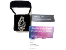 Load image into Gallery viewer, Vivianite Crystal Pendant: Sterling Silver Wire-Wrapped with Herkimer Diamonds, Gothic Gemstone Jewelry - Heather Jordan Jewelry