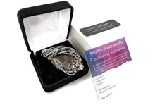 Load image into Gallery viewer, Petoskey Stone and Aquamarine Necklace - Sterling Silver Wire Wrapped Michigan Fossil Pendant - Heather Jordan Jewelry