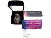 Load image into Gallery viewer, Iridescent Abalone Pua Shell Pendant with Labradorite Copper Wire Wrapped Ocean Jewelry - Heather Jordan Jewelry