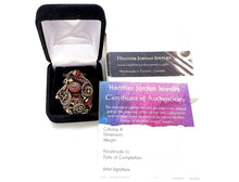 Load image into Gallery viewer, Red Liquid Steampunk Sensory Pendant: Bronze Wire-Wrapped Necklace with Swarovski Crystal - Heather Jordan Jewelry