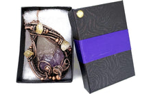 Load image into Gallery viewer, Amethyst Crystal Wire Wrapped Pendant in Bronze with Citrine Nuggets - Heather Jordan Jewelry