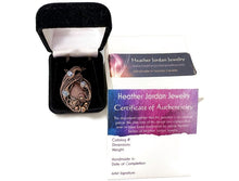 Load image into Gallery viewer, Rhodonite Wire Wrapped Pendant in Bronze with Rainbow Moonstone - Heather Jordan Jewelry