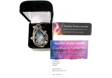 Load image into Gallery viewer, Rainbow Moonstone Pendant with Herkimer Diamonds, Sterling Silver Wire Wrap - Heather Jordan Jewelry
