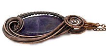 Load image into Gallery viewer, Amethyst and Bronze Necklace and Earrings Jewelry Set with Swarovski Crystal, Swish Design