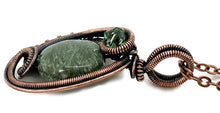 Load image into Gallery viewer, Mini Woven Circle Gemstone Pendant in Bronze with Swarovski Crystal