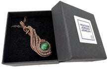 Load image into Gallery viewer, Malachite "Comet" Pendant: Copper Wire Wrap
