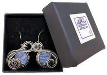 Load image into Gallery viewer, Custom Gemstone Sterling Silver Steampunk "Swish" Earrings