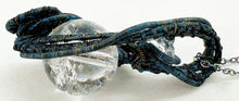 Load image into Gallery viewer, Steampunk Verdigris Crackle Quartz Pendant, Wire-Wrapped in Brass with Herkimer Diamond