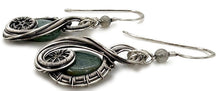 Load image into Gallery viewer, Custom Gemstone Sterling Silver Steampunk "Swish" Earrings