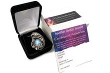 Load image into Gallery viewer, Larimar and Ethiopian Welo Opal Pendant: Sterling Silver Wire Wrap