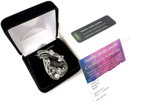 Load image into Gallery viewer, UV-Fluorescent, Black Rose Fluorite Pendant with Herkimer Diamonds: Sterling silver wire wrap