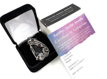Load image into Gallery viewer, Twinned Vivianite Crystal Pendant with Watch Gears and Rhodolite Garnet : Sterling Silver Wire-Wrap, Gothic Crystal Jewelry