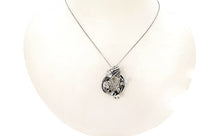 Load image into Gallery viewer, UV-Fluorescent, Mexican Hyalite Opal Wire-Wrapped Pendant in Sterling Silver with Herkimer Diamonds