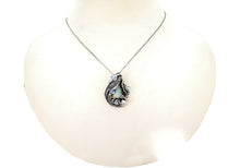 Load image into Gallery viewer, Wire-Wrapped Ethiopian Opal Pendant, Sterling Silver, Rainbow Moonstone Gemstone Jewelry - Heather Jordan Jewelry