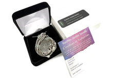 Load image into Gallery viewer, UV-Fluorescent, Mexican Hyalite Opal Wire-Wrapped Pendant in Sterling Silver with Fluorite