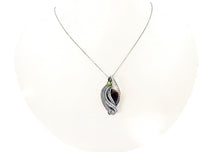 Load image into Gallery viewer, Amethyst Mini Woven Teardrop Pendant with Peridot: Sterling Silver Wire Wrap - Heather Jordan Jewelry