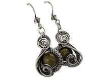 Load image into Gallery viewer, Sterling Silver Labradorite Jewelry Set with Swarovski Crystal - Necklace and Earrings