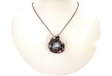 Load image into Gallery viewer, Rainbow Moonstone &amp; Herkimer Diamond Pendant: Bronze Wire Wrap Necklace - Heather Jordan Jewelry