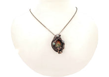Load image into Gallery viewer, Picasso Jasper Wire Wrapped Pendant in Bronze with Labradorite - Heather Jordan Jewelry