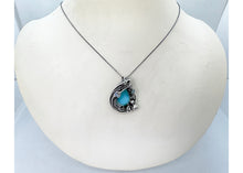 Load image into Gallery viewer, Peruvian Blue and Ethiopian Opal Pendant: Wire-Wrapped Sterling Silver Necklace, October Birthstone