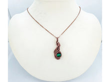 Load image into Gallery viewer, Malachite "Comet" Pendant: Copper Wire Wrap
