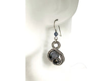 Load image into Gallery viewer, Custom Gemstone Sterling Silver Steampunk "Swish" Earrings
