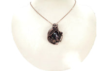 Load image into Gallery viewer, Dragon Blood Jasper Wire Wrapped Pendant in Bronze with Garnet - Heather Jordan Jewelry