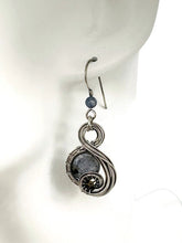 Load image into Gallery viewer, Custom Gemstone Sterling Silver Steampunk "Swish" Earrings