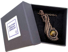 Load image into Gallery viewer, Custom Gemstone Wire-Wrapped Pendant, "Comet" Model - Bronze Necklace Jewelry