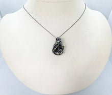 Load image into Gallery viewer, Sikhote-Alin Meteorite Pendant with Peridot, Wire-Wrapped in Sterling Silver
