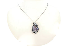 Load image into Gallery viewer, Pink Amethyst Wire-Wrapped Pendant with Rainbow Moonstone in Sterling Silver - Heather Jordan Jewelry