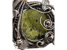 Load image into Gallery viewer, Large Moldavite Pendant Wire-Wrapped in Sterling Silver with Herkimer Diamonds - Heather Jordan Jewelry