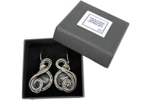 Load image into Gallery viewer, Custom Gemstone Sterling Silver Steampunk "Swish" Earrings