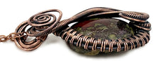 Load image into Gallery viewer, Dragon Bloodstone Wire-Wrapped Jewelry Set: Bronze Necklace &amp; Earrings with Swarovski Crystal Swish Design - Heather Jordan Jewelry