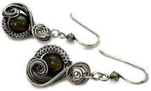 Load image into Gallery viewer, Sterling Silver Labradorite Jewelry Set with Swarovski Crystal - Necklace and Earrings
