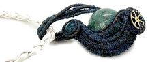 Load image into Gallery viewer, Steampunk Verdigris Hemo Jasper Necklace w Malachite/Azurite, Bronze Wire Wrap