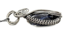 Load image into Gallery viewer, Sodalite Jewelry Set with Swarovski Crystal - Necklace and Earrings Sterling Silver Wire Wrap