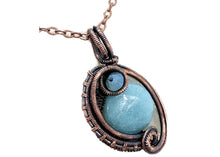 Load image into Gallery viewer, Mini Woven Circle Gemstone Pendant in Bronze with Swarovski Crystal