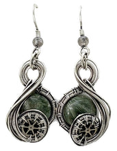 Load image into Gallery viewer, Custom Gemstone Sterling Silver Steampunk "Swish" Earrings