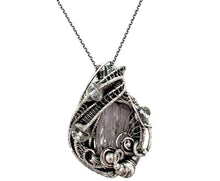 Load image into Gallery viewer, Raw Kunzite Crystal and Morganite Pendant: Sterling Silver Wire Wrap